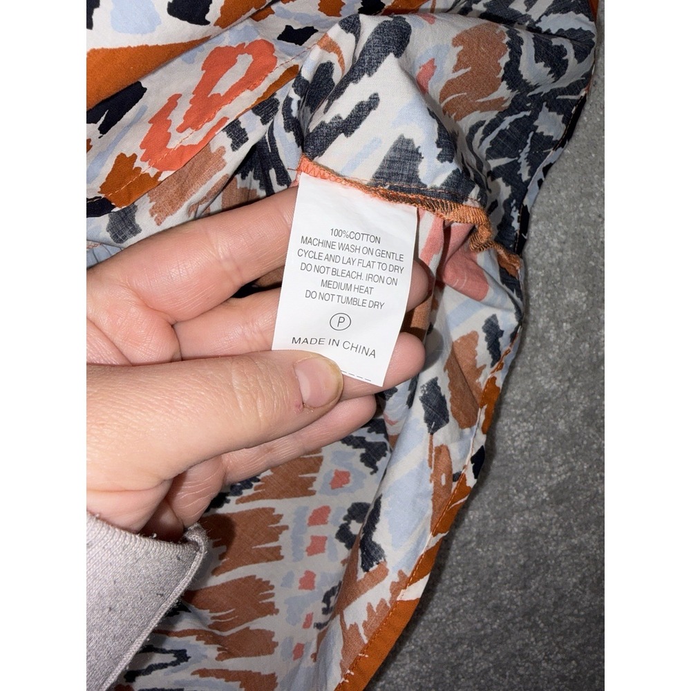 marie oliver Dress tiered mini‎ dress tie dye geo print navy orange medium - Picture 4 of 9